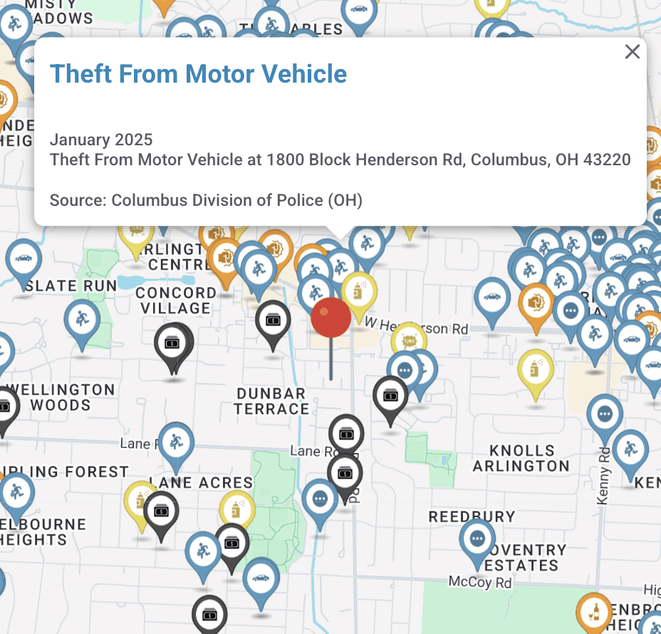 Crime rates in Governour's Square, Ohio